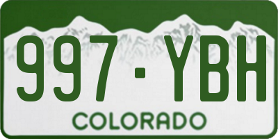 CO license plate 997YBH