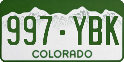 CO license plate 997YBK
