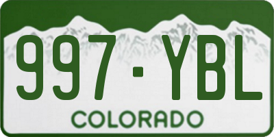 CO license plate 997YBL
