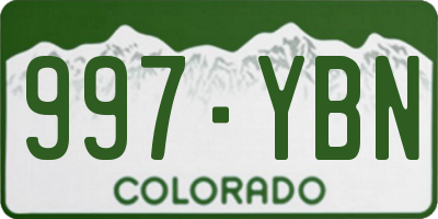 CO license plate 997YBN