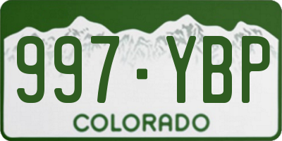 CO license plate 997YBP