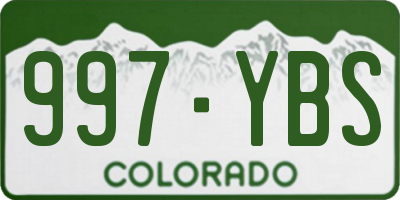 CO license plate 997YBS