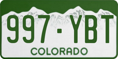 CO license plate 997YBT