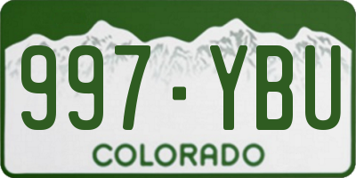 CO license plate 997YBU