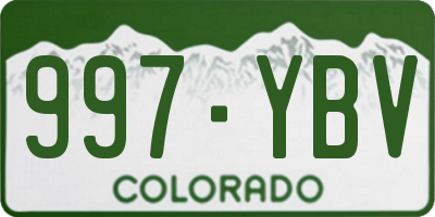 CO license plate 997YBV