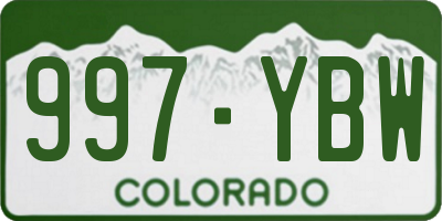 CO license plate 997YBW
