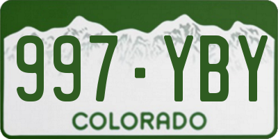 CO license plate 997YBY