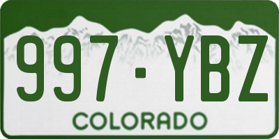 CO license plate 997YBZ