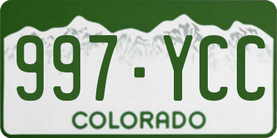CO license plate 997YCC