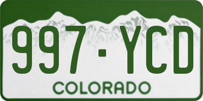 CO license plate 997YCD