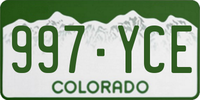 CO license plate 997YCE