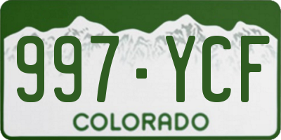 CO license plate 997YCF