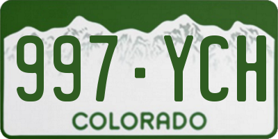CO license plate 997YCH