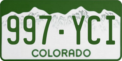 CO license plate 997YCI