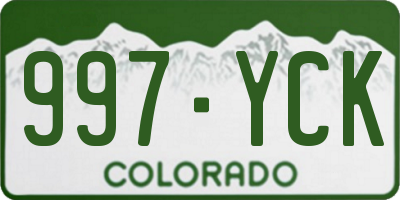 CO license plate 997YCK