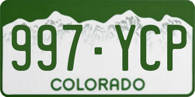 CO license plate 997YCP