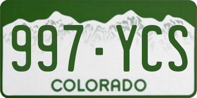 CO license plate 997YCS