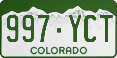 CO license plate 997YCT