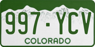 CO license plate 997YCV