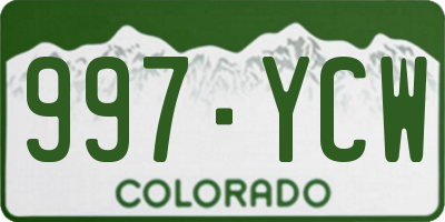 CO license plate 997YCW