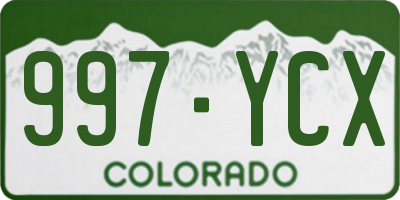 CO license plate 997YCX