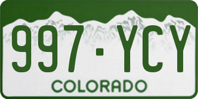 CO license plate 997YCY