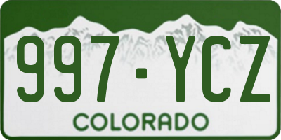 CO license plate 997YCZ