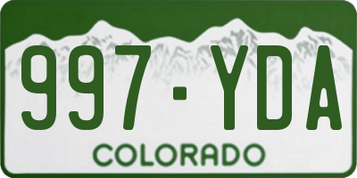 CO license plate 997YDA