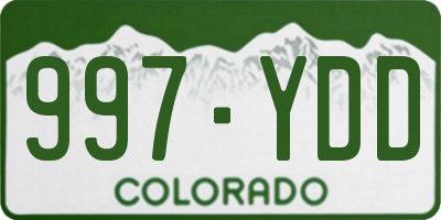 CO license plate 997YDD