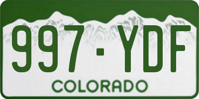 CO license plate 997YDF