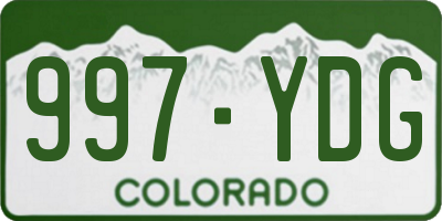 CO license plate 997YDG