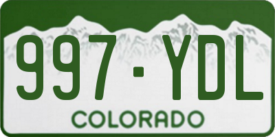 CO license plate 997YDL