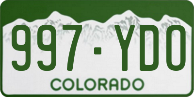 CO license plate 997YDO