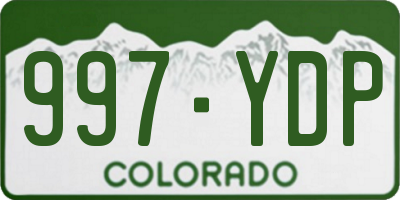 CO license plate 997YDP