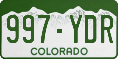 CO license plate 997YDR