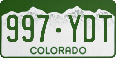 CO license plate 997YDT