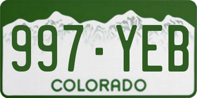 CO license plate 997YEB