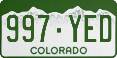 CO license plate 997YED