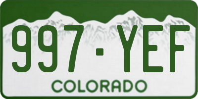 CO license plate 997YEF