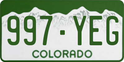 CO license plate 997YEG