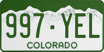 CO license plate 997YEL
