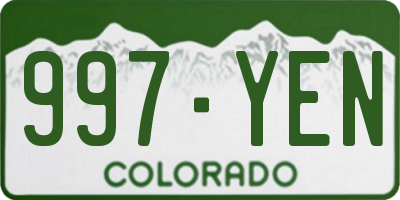 CO license plate 997YEN