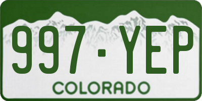 CO license plate 997YEP