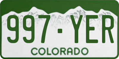 CO license plate 997YER