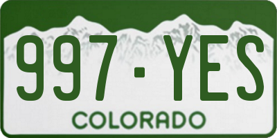 CO license plate 997YES