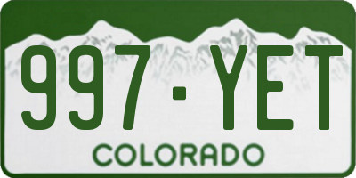 CO license plate 997YET
