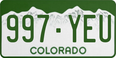 CO license plate 997YEU