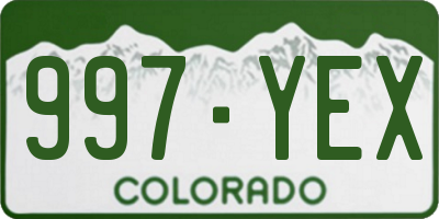 CO license plate 997YEX