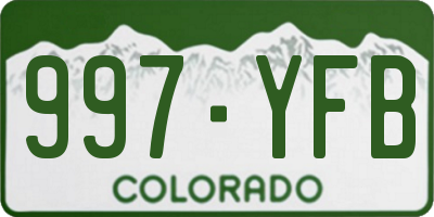 CO license plate 997YFB