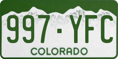 CO license plate 997YFC